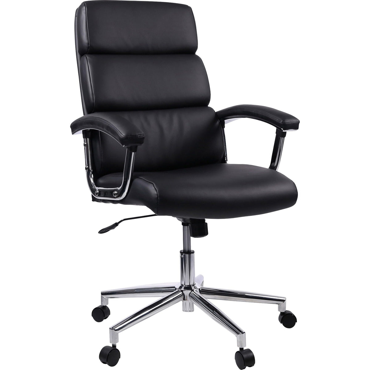 Lorell Leather High-Back Black Executive Chair