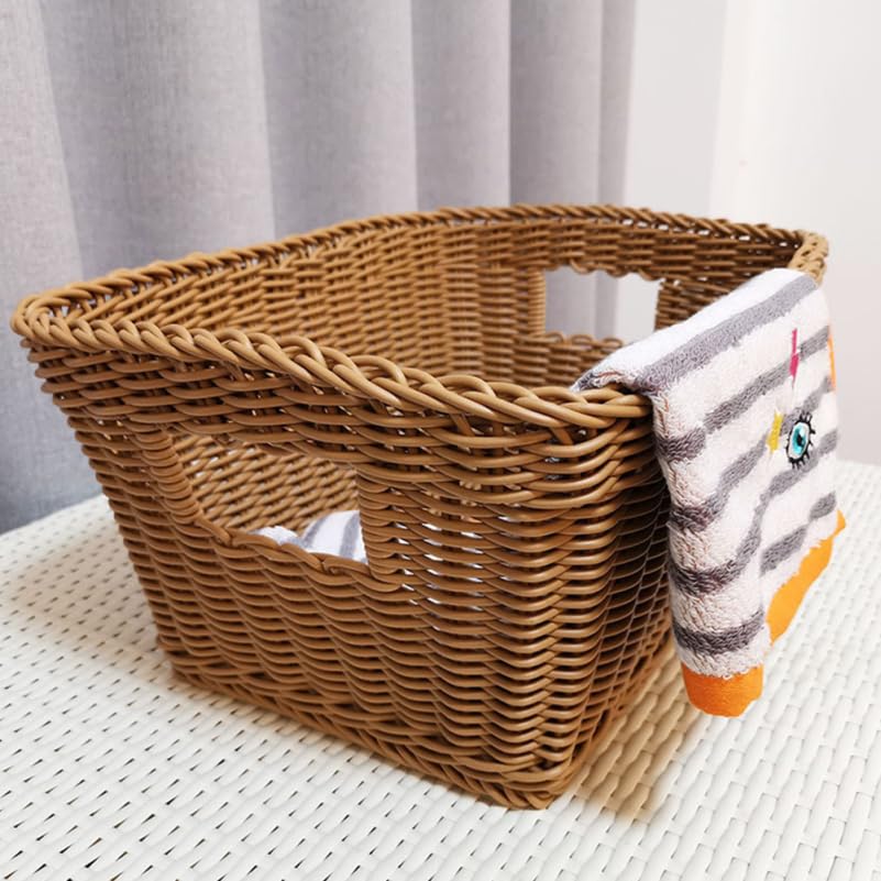 ULTECHNOVO Wicker Laundry Basket 15.7 Inch Faux Rattan Clothes Hamper