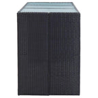7 Piece Garden Bar Set with Cushions Poly Rattan Black