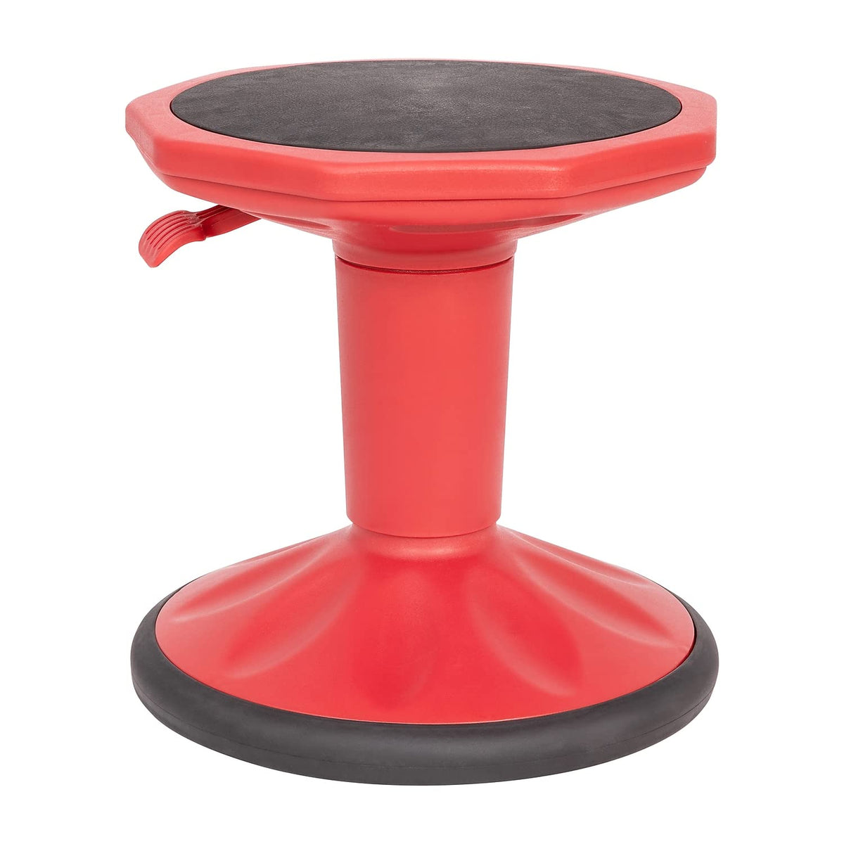 Flash Furniture Carter Adjustable Height Active Learning Stool For Classrooms, Backless Wobble Stool With 360-Degree Swivel, 14&Quot; - 18&Quot; H, Red