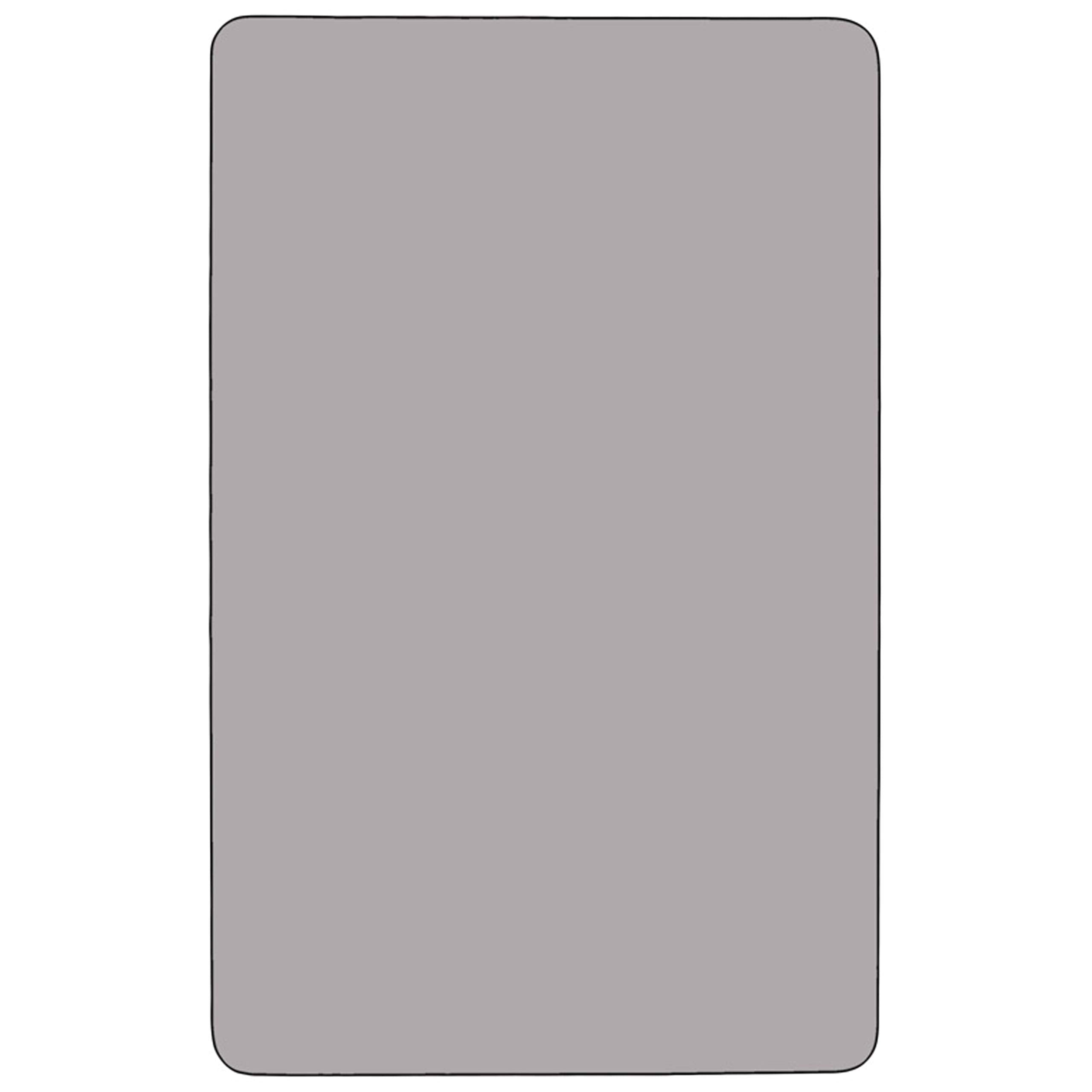 Flash Furniture Wren 30''W x 72''L Rectangular Grey Thermal Laminate Activity Table - Standard Height Adjustable Legs