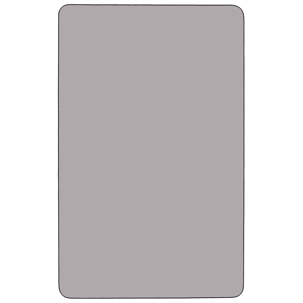 Flash Furniture Wren 30''W x 72''L Rectangular Grey Thermal Laminate Activity Table - Standard Height Adjustable Legs