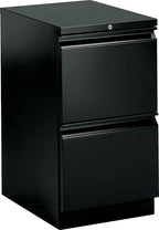 Hon 33820Rp Efficiencies Mobile Pedestal File W/Two File Drawers, 19-7/8D, Black