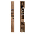 Haotian Bathroom Narrow Storage Cabinet Skinny Tall Unit With Adjustable Shelves Slender Anti-Tipping Floor Standing Cupboard, Natural Bzr34-Pf