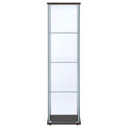 Coaster Home Furnishings Bellatrix 4-Shelf Clear Glass Curio Cabinet Cappuccino 950172