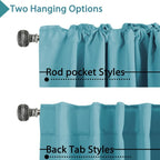 H.Versailtex Blackout Curtains Thermal Insulated Window Treatment Panels Room Darkening Blackout Drapes For Living Room Back Tab/Rod Pocket Bedroom Draperies, 52 X 72 Inch, Aqua, 2 Panels
