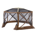 CLAM Quick Set Escape 11.67 x 11.67 Foot Portable Pop-Up Outdoor Camping Gazebo Screen Tent Canopy with Sky Screen, Ground Stake