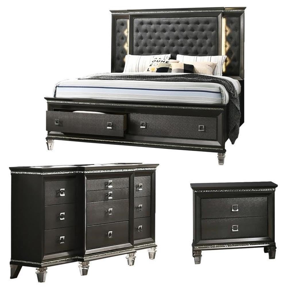 Best Quality Furniture Bellagio 3Pc Queen Bed + Dresser + Nightstand - Thumbnail 3