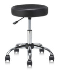 KLASIKA Round Rolling Stool Swivel with Wheels Adjustable Height Seat 19.7'D x 19.7'W x 22'H Multi-Purpose Heavy Duty Wide Se