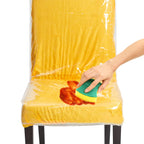 Jassoka 21X20 Inch Plastic Dining Chair Cover, Protector Seat Chair Free From Cat And Dog Scratches, Stains, Easy Clean Clear Vinyl Protectors (6 Pack)