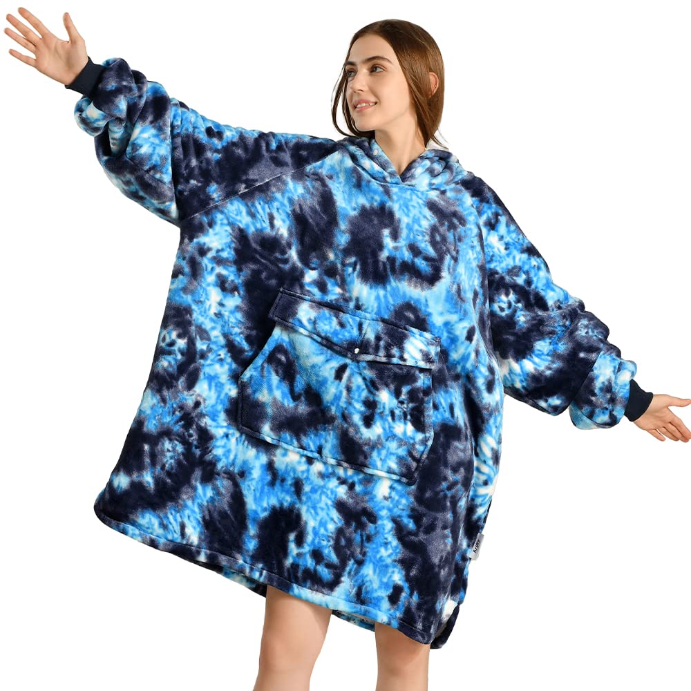 Krifey Wearable Blanket Hoodie, Oversized Sherpa Hooded For Women And Men, Cozy Sweatshirt With Giant Pocket