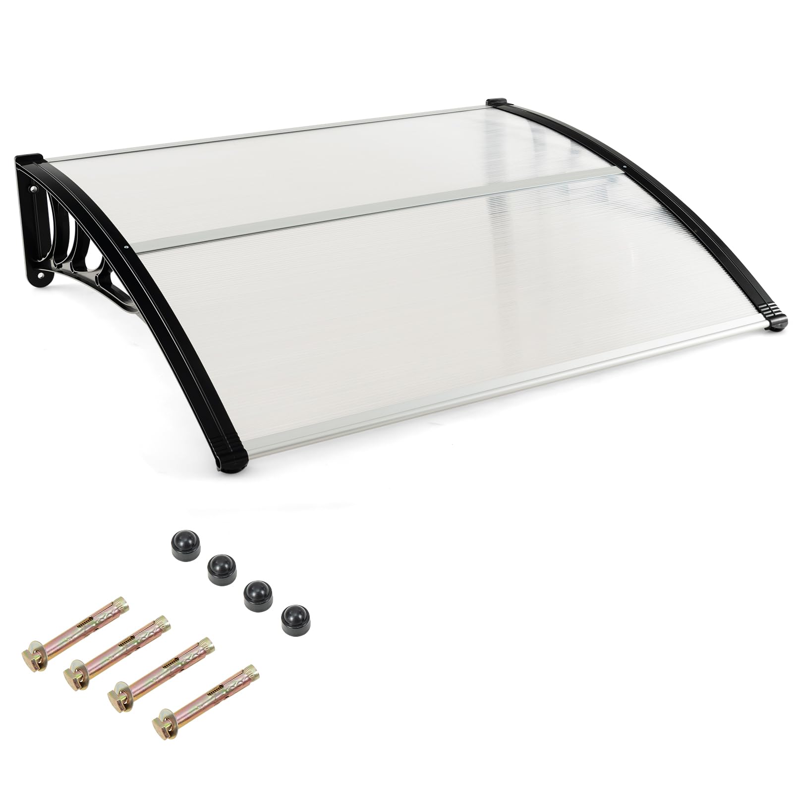 Goplus Awnings For Doors, 48' X 40' Window Awning With Rain Snow Sunlight Uv Protection, Upf 50+,Hollow Sheet, Outdoor Overhea