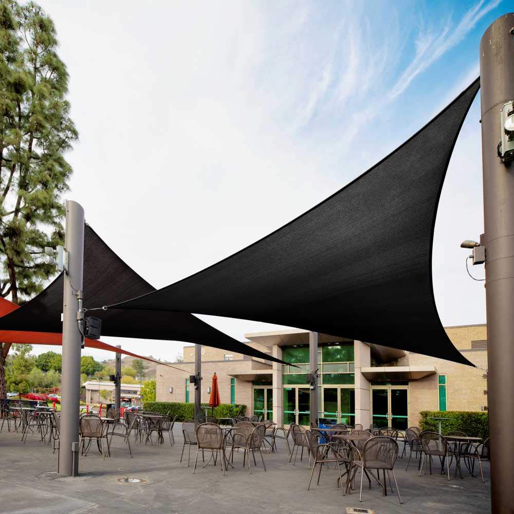 Royal Shade 9' X 9' X 9' Black Triangle Sun Shade Sail Order To Make Rstaprt10, Upf50+ 95% Uv Blockage, 200Gsm Commercial Standa