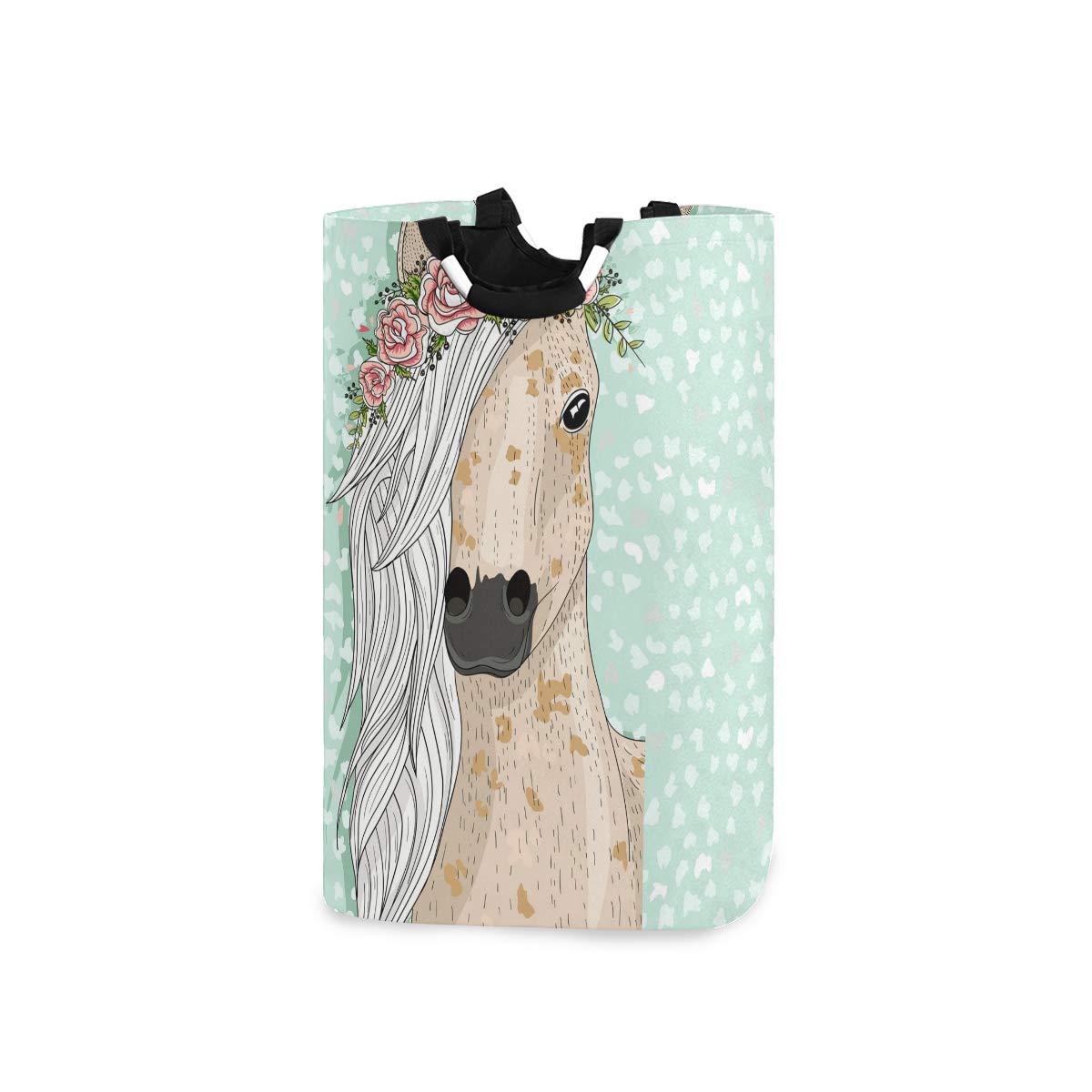 Senya Beautiful Horse With Flower Large Storage Basket Collapsible Organizer Bin Laundry Hamper For Nursery Clothes Toys