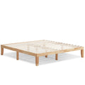 KOMFOTT 14 Inches Wood Platform Bed Frame King Size, Solid Wood Mattress Foundation with Rubber Wood Frame, Strong Poplar Wood S
