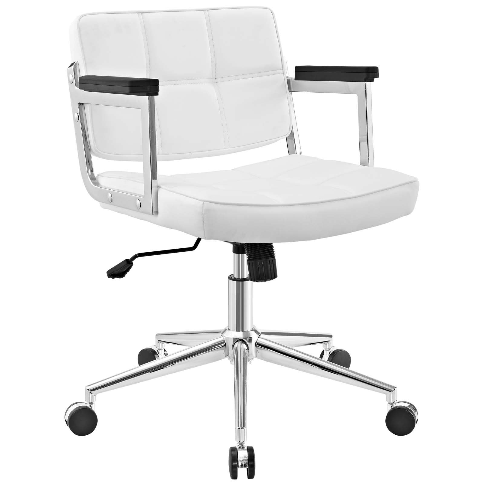 Modway Portray High Back Faux Leather Modern Office Chair In White