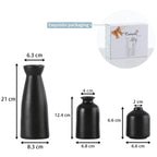 Cemabt Black Ceramic Vase Set-3 Small Flower Vases For Decor,Modern Boho Farmhouse Home Decor,Decorative Vase For Pampas Grass&D