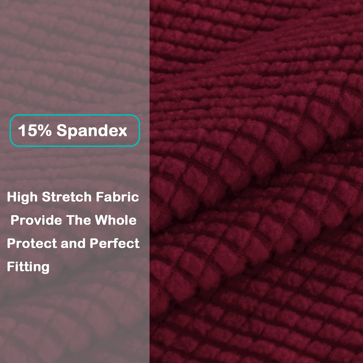 Turquoize Stretch Sofa Slipcover Chair Slipcover 1 Piece Chair Covers For Living Room Armchair Covers Slipcovers With Jacquard Fabric And Elastic Bottom Pet Furniture Protector (Armchair, Burgundy)