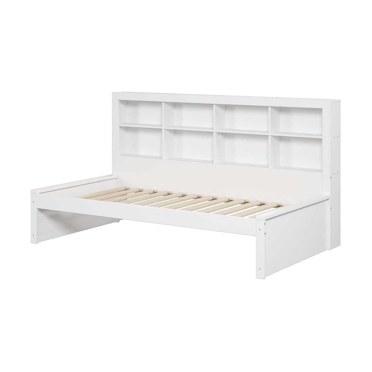 Donco Kids Equable Modern Twin Bookcase Daybed in White Finish