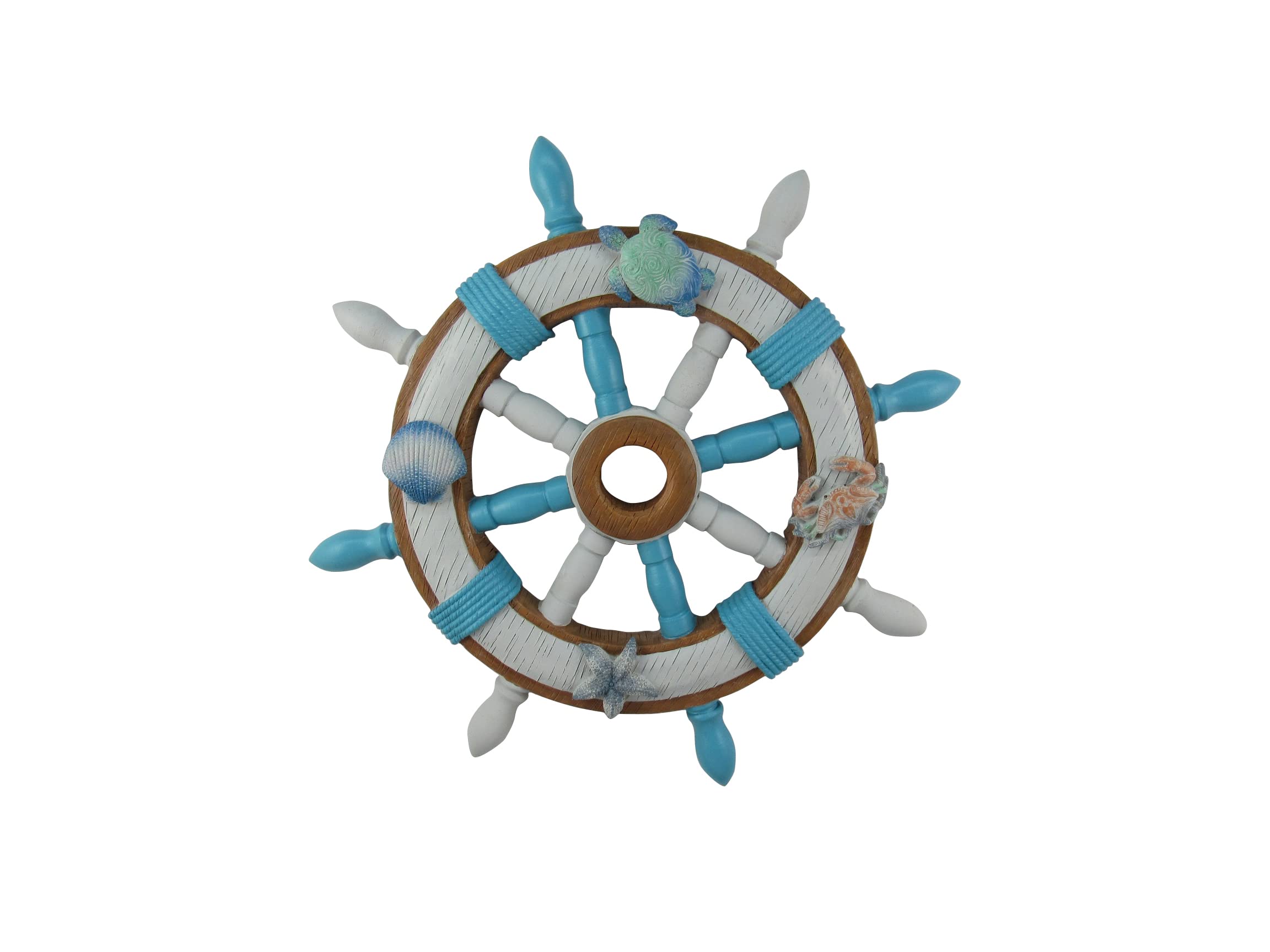 World of Wonders Ocean Harmony Smooth Sailing Ship Wheel Wall Hanger Sculpture Beach Home Decor
