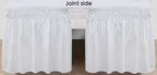 Biscaynebay Wrap Around Bed Skirts With Split Corners For Queen Beds 17' Drop, White Elastic Dust Ruffles Easy Fit Wrinkle & Fade Resistant Silky Luxurious Fabric Solid Machine Washable