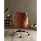 Acme Hamilton Leather Swivel Office Chair in Cocoa