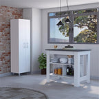 Fm Furniture London Kitchen Set,35.4' H X 40.5' W X 27.5' D,White/Onyx