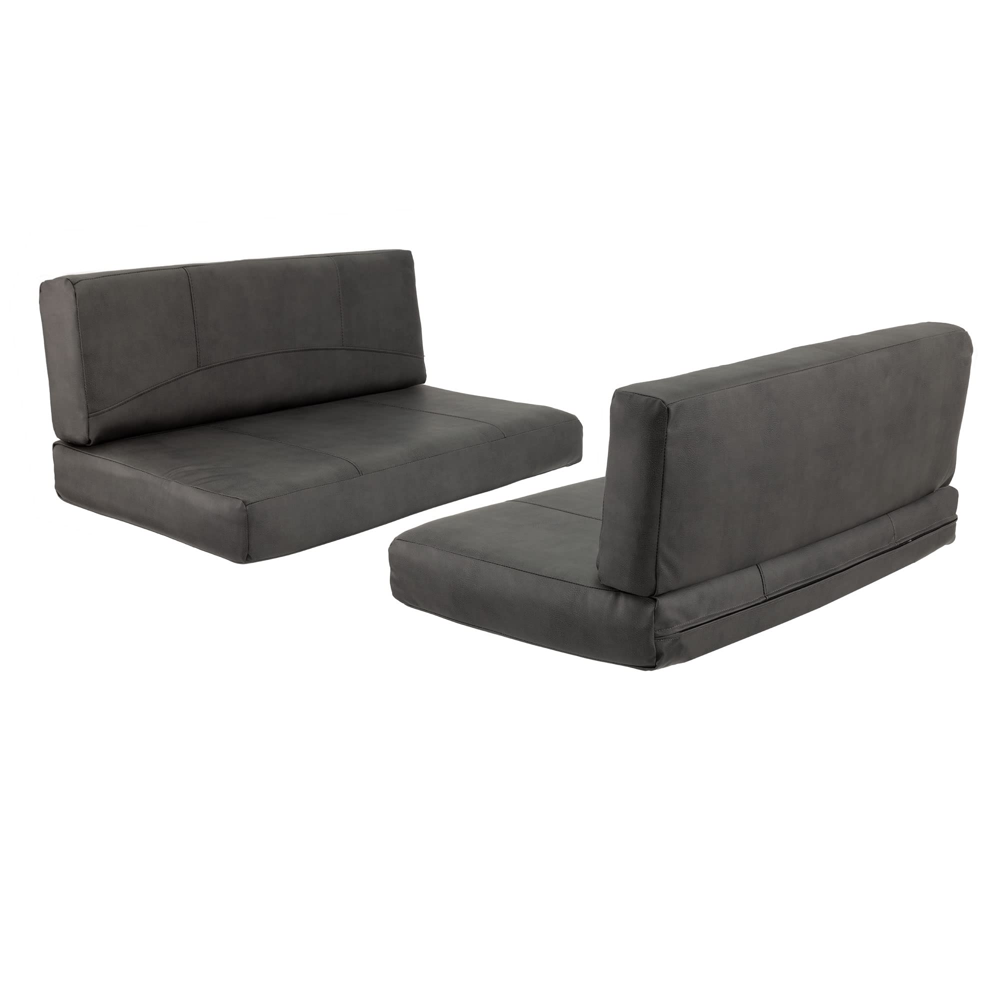 Recpro Rv Dinette Booth Cushions With Memory Foam Camper Trailer Bed (Gunmetal, 44')