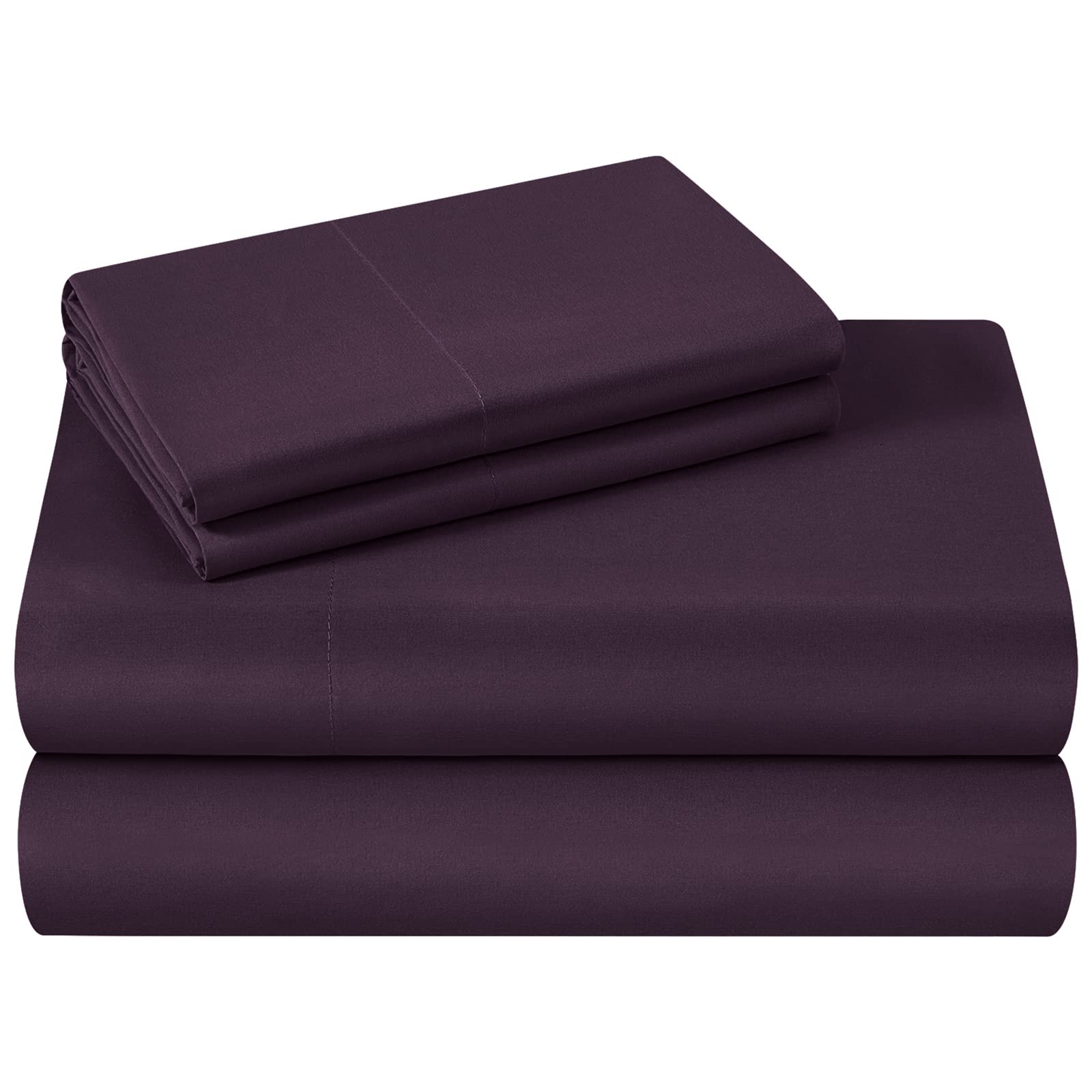 Homeideas Queen Size Bed Sheets - 4 Piece Set (Purple) - Extra Soft Brushed Microfiber 1800 Bedding Sheets, Deep Pocket, Wrinkle