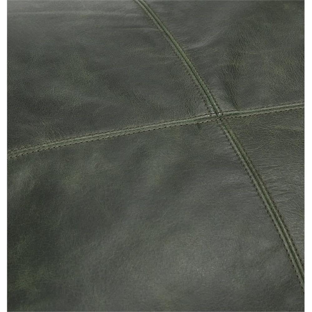 Kosas Home Cheyenne 22X22 Transitional Leather Throw Pillow In Nightfall Green