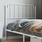 vidaXL Metal Headboard - Classic White Design, Sturdy and Supportive for Bed Frame, Compatible with 39.4 Mattress, Easy Assembly