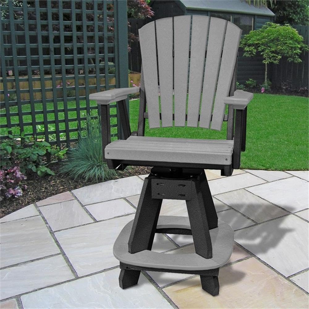 American Furniture Classics OS Home and Office Model 130-C-LGB Arm Light Gray on a Black Base Counter Height Swivel Dining Chair