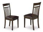 East West Furniture HLCA5-CAP-LC 5 Piece Dining Room Furniture Set Includes a Round Kitchen Table with Pedestal and 4 Faux Leather Upholstered Dining Chairs, 42x42 Inch, Cappuccino