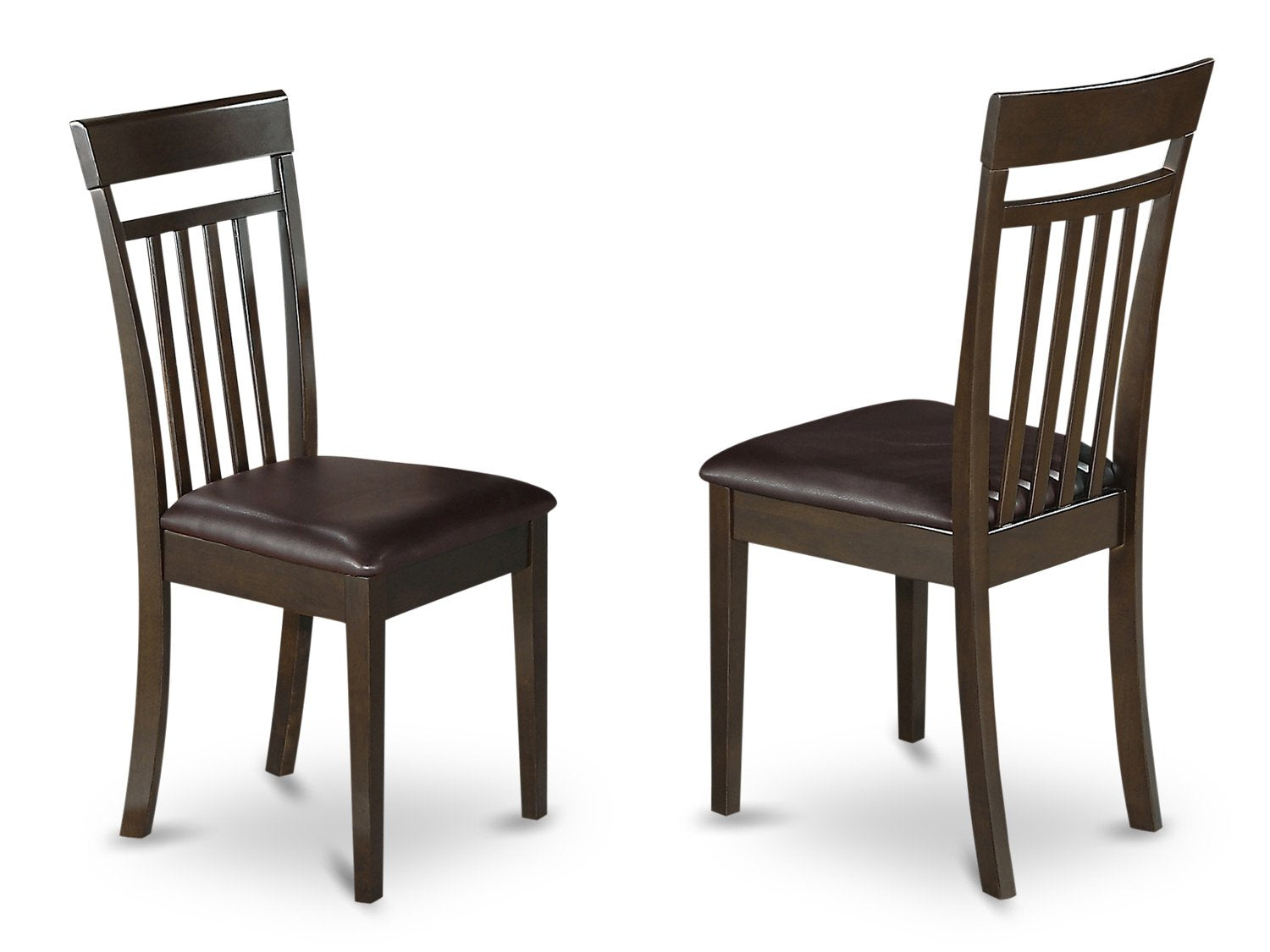 East West Furniture HLCA5-CAP-LC 5 Piece Dining Room Furniture Set Includes a Round Kitchen Table with Pedestal and 4 Faux Leather Upholstered Dining Chairs, 42x42 Inch, Cappuccino