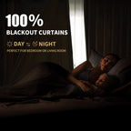 Inovaday Blackout Curtains, 2-Panel Linen Textured 100% Thermal Insulated Room Darkening Sun Blocking Drapes For Bedroom, Nurser