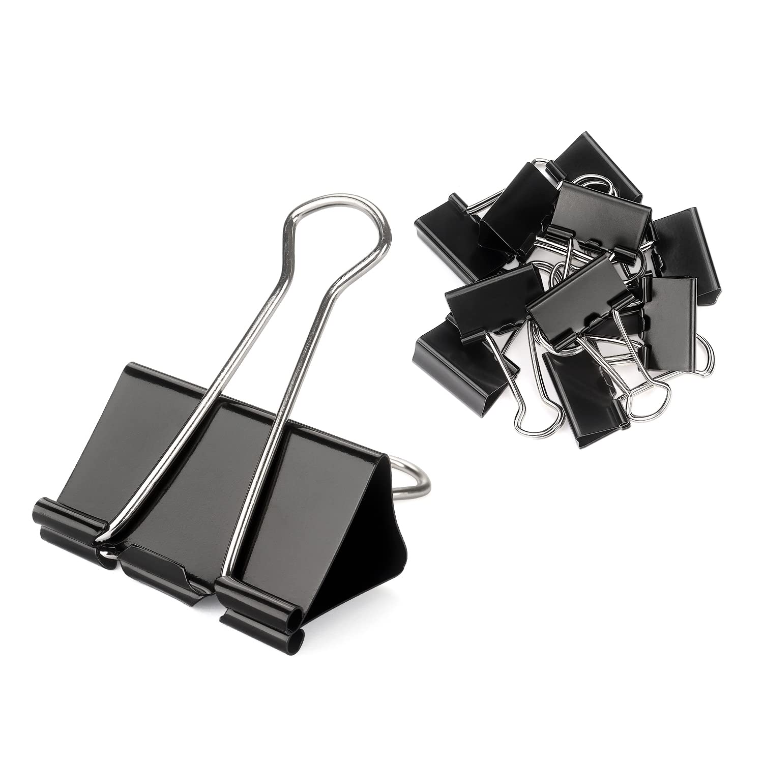 Zztx Black Binder Clips Paper Clamps Clips Small Size, 1.0 Inches, 36 Pack