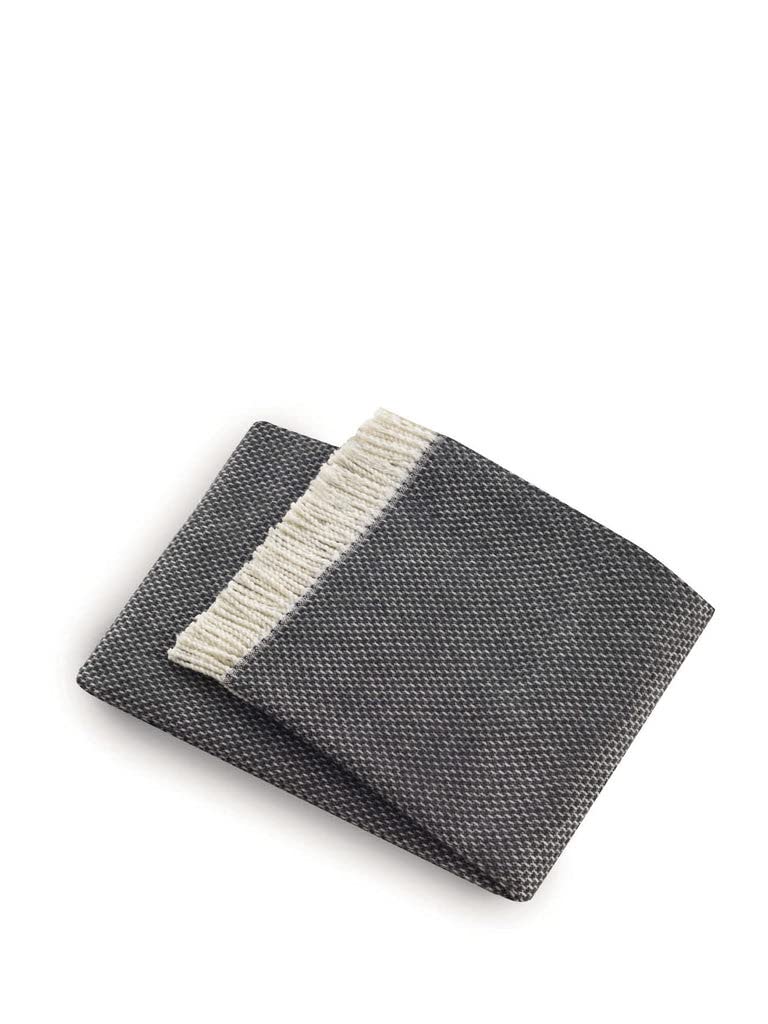 HomeRoots Cotton/Acrylic Soft Dark Gray Links Pattern Throw Blanket