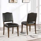 Comfort Pointe Denver Brown Faux Leather Dining Chair with Nail Heads - Set of 2