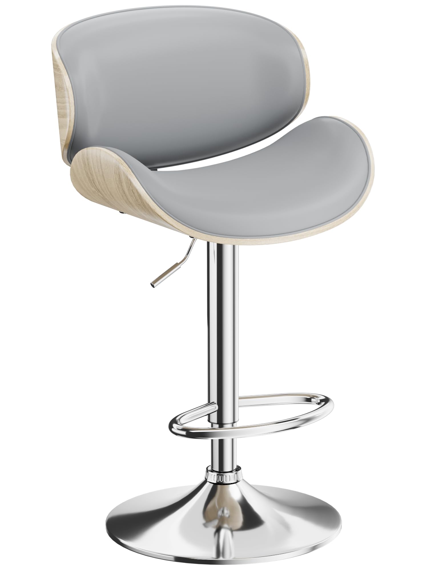 Yafiti Bar Stools For Kitchen Island, Swivel Bar Stools For Kitchen Counter, Modern Pu Leather Upholstered Bar Stool With Back A