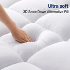 Sopat Mattress Topper Cal King Size Extra Thick Mattress Pad 8-21'' Deep Pocket Soft Down Alternative Fill Mattress Protector Pi
