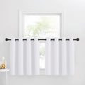 Nicetown Pure White Small Window Tiers Curtain Panels, 30 Inch Long Grommet Home Fashion Curtain Valances For Bathroom/Basement Windows/Thanksgiving, 52' Wide Per Panel, 2 Panels