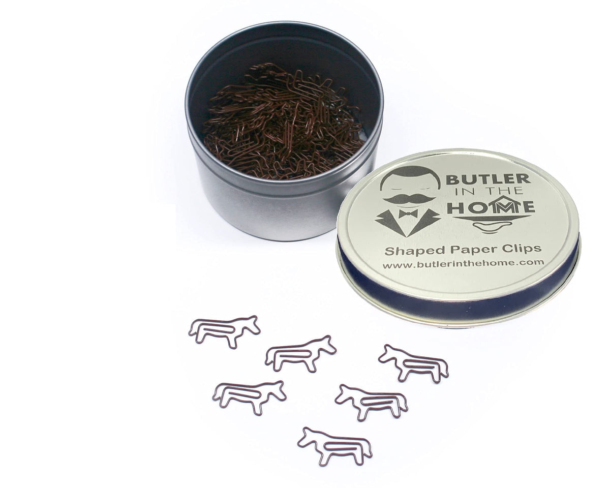 Butler In The Home Horse Shaped Paper Clips Great For Paper Clip Collectors Or Office Gift - Comes In Round Tin With Lid And Gif