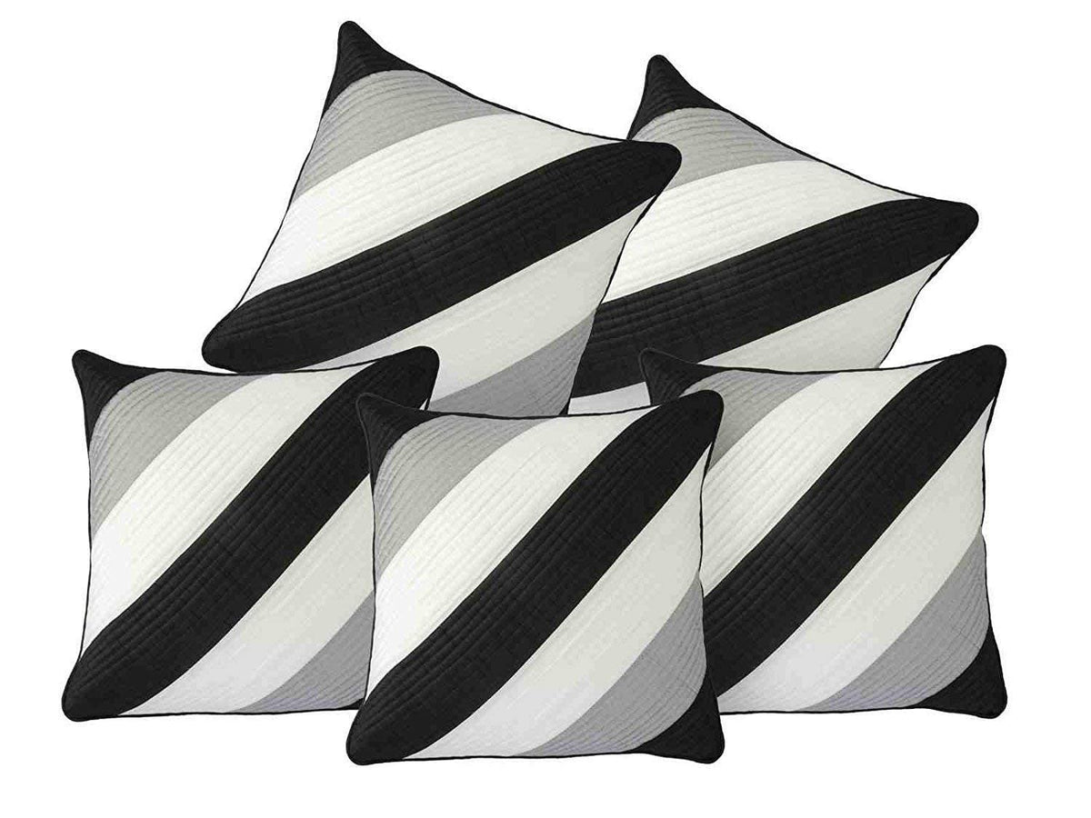 Decor India Throw Pillow Covers 16X16 In Set Of 5 | Polyester Pillow Covers For Living Room, Bed, Sofa, Couch Diagonal | No Inse