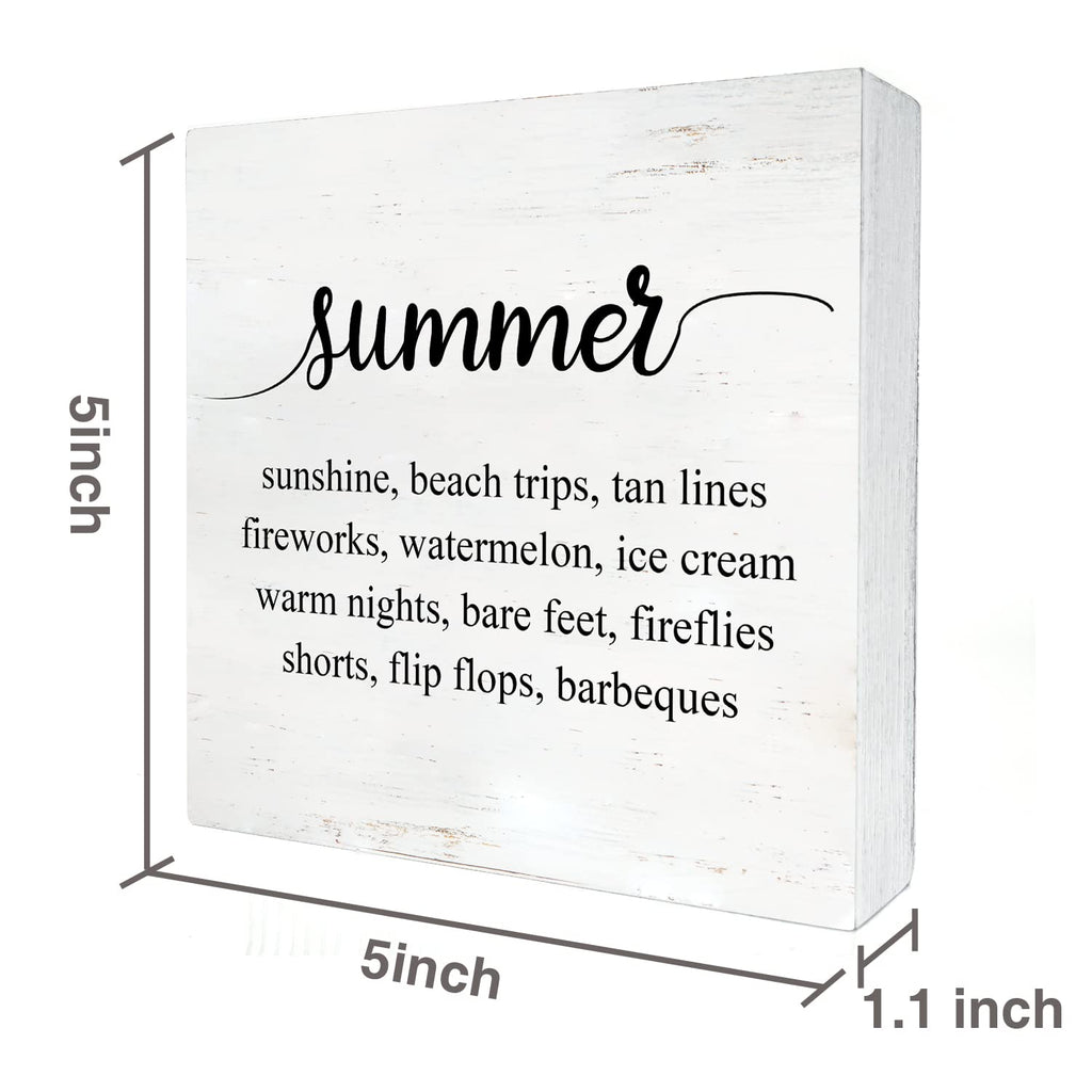 Summer Sunshine Beach Wood Box Sign Home Decor Rustic Summer Wooden Box Sign Block Plaque For Wall Tabletop Desk Decoration