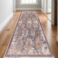 11 Gray Beige And Orange Southwestern Runner Rug