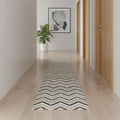 14 Gray And Beige Geometric Runner Rug