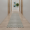 11 Gray And Beige Geometric Runner Rug