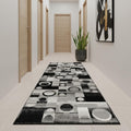 11 Black And Gray Geometric Runner Rug