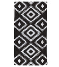 oFloral Hand Towels Cotton Washcloths Black White Repeating Geometric Tiles with Dotted Rhombus Comfortable Super-Absorbent Soft