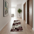 11 Red And Gray Geometric Runner Rug